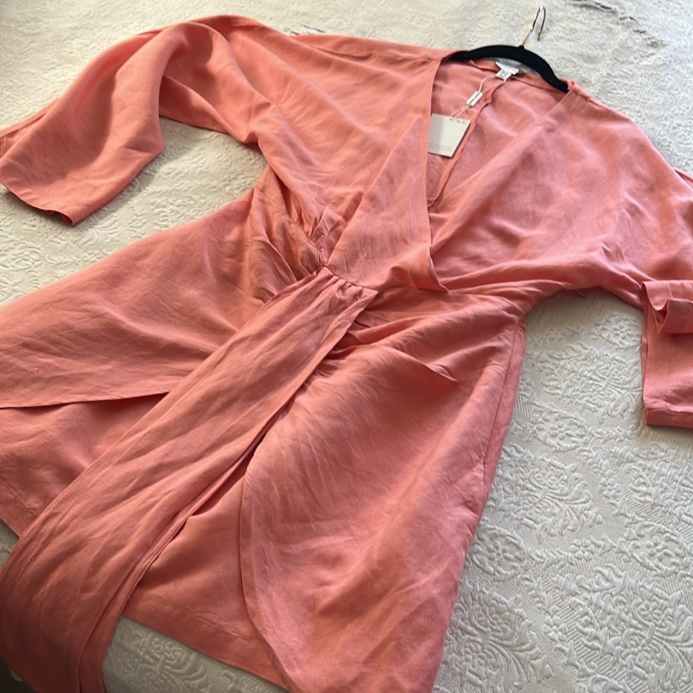 ASOS Pretty Lavish knot front mini dress in pink - size 6 - Picture 2 of 7